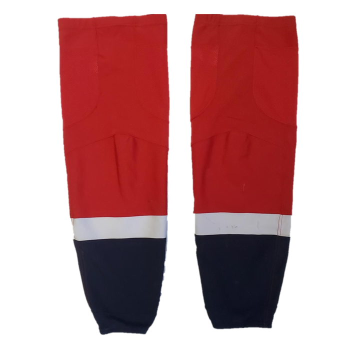 LNH - Chaussettes de hockey Adidas Pro Stock d'occasion - Capitals de Washington (rouges)